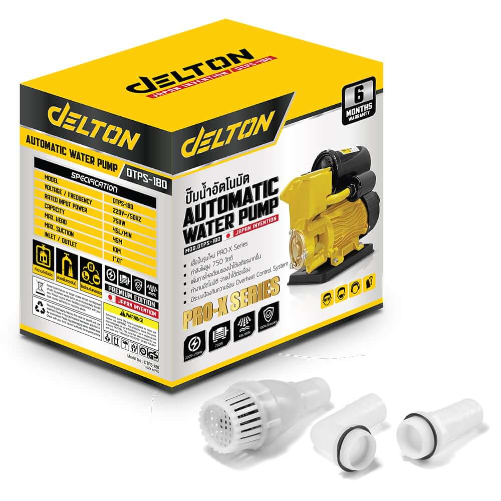 ปั๊มน้ำอัตโนมัติ DELTON รุ่น DTPS-180 PRO-X SERIES 750W